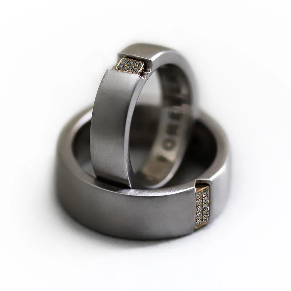 Diamonds and Heart ring set