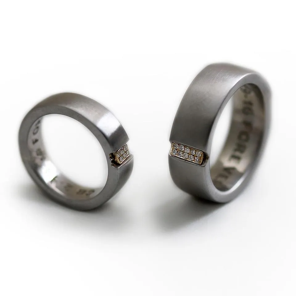 Diamonds and Heart ring set