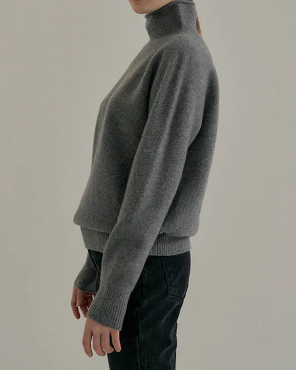 DILA SOFT WOOL MOCK TURTLENECK GREY
