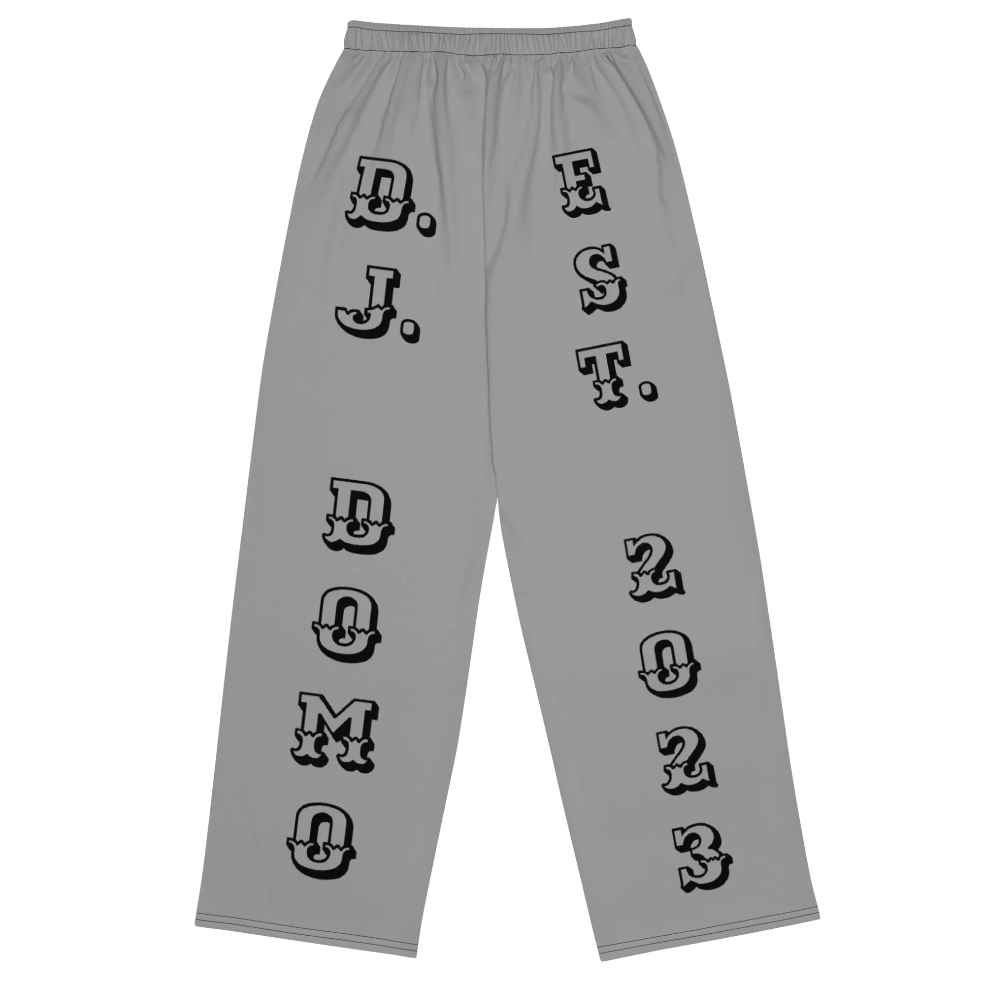 DJD NY- "It's A Brooklyn (Canarsie) Thang" Unisex 2 Tone Wide-Leg Pants Black/White/Gray