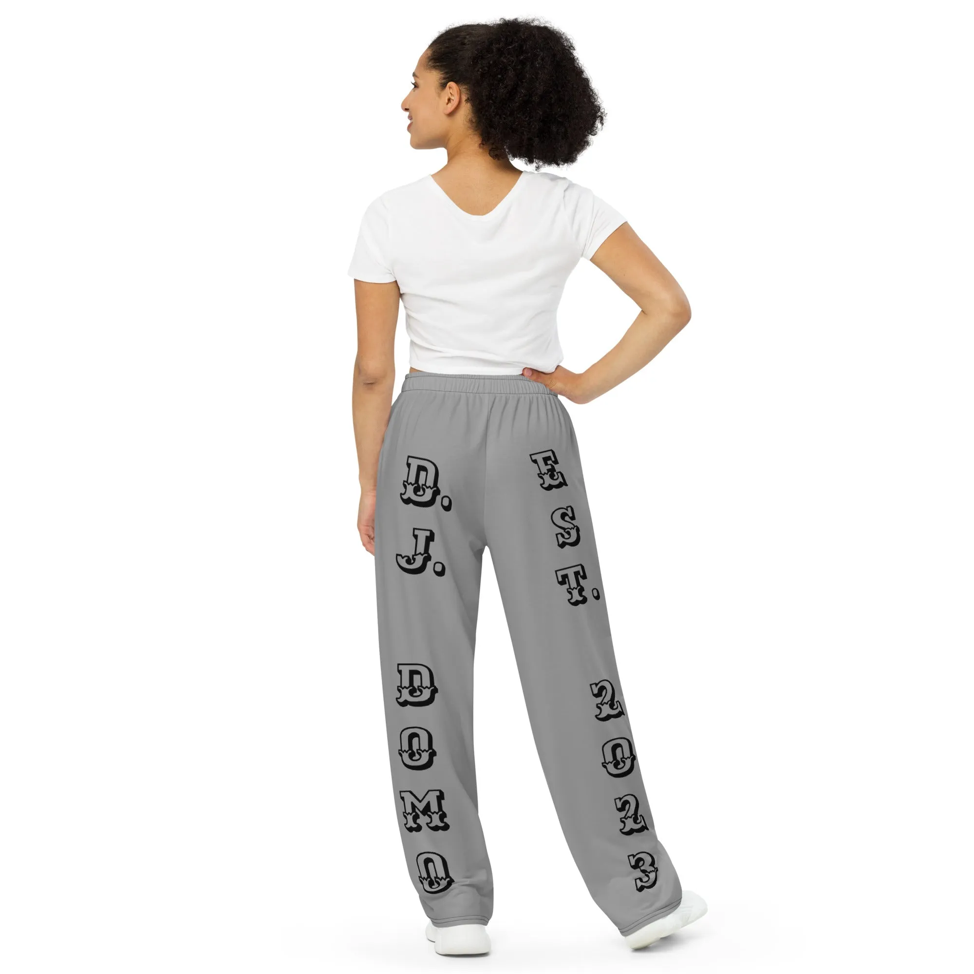 DJD NY- "It's A Brooklyn (Canarsie) Thang" Unisex 2 Tone Wide-Leg Pants Black/White/Gray