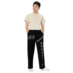DJD NY- "It's A Brooklyn (Canarsie) Thang" Unisex 2 Tone Wide-Leg Pants Black/White/Gray