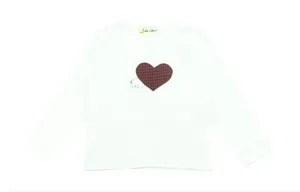 Doe a Dear- Long Sleeve Tee w/ Heart Appliqué