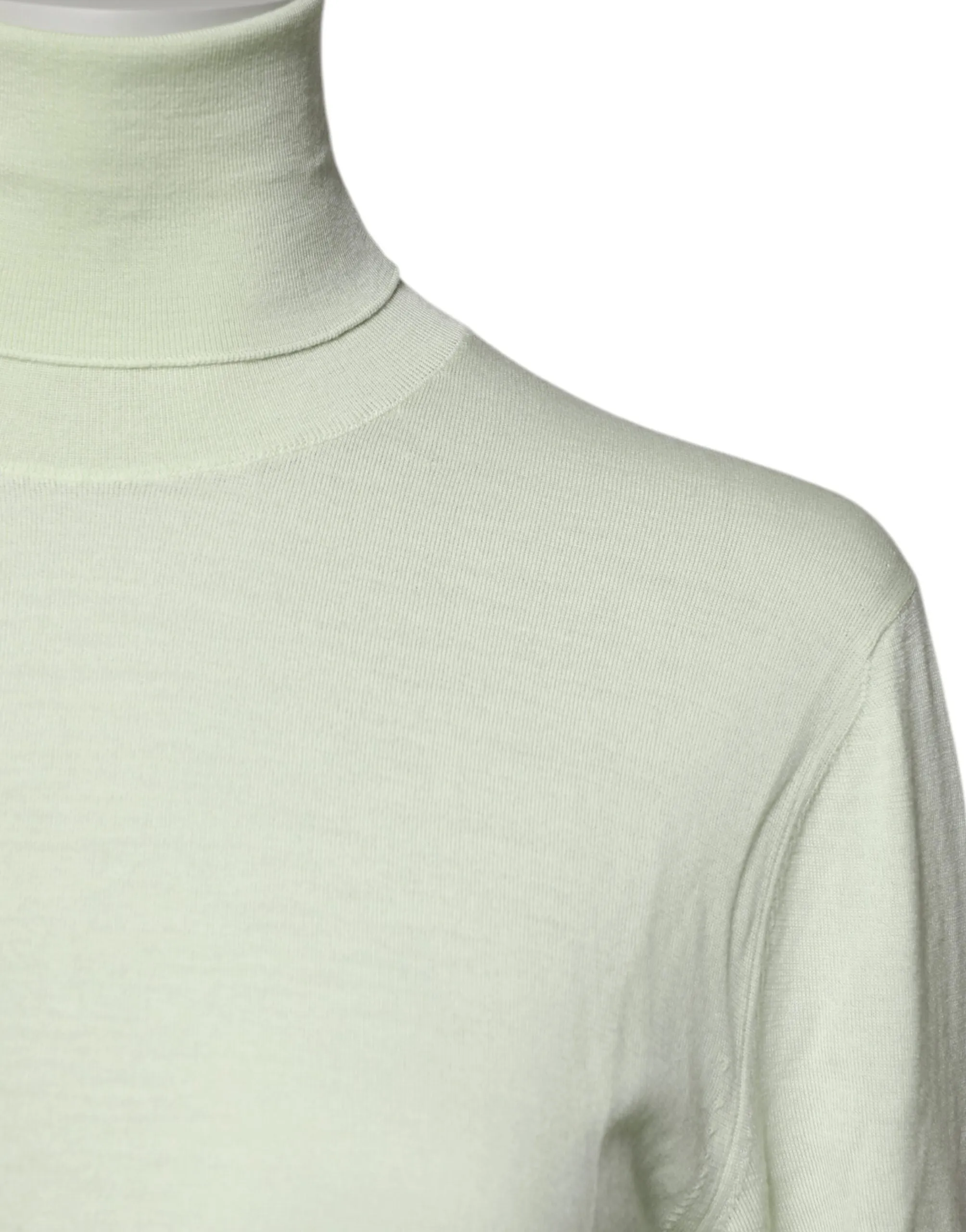 Dolce & Gabbana Light Green Wool Turtleneck Pullover Sweater