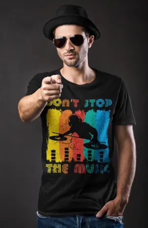 Dont Stop The Music Black T-Shirt For Men