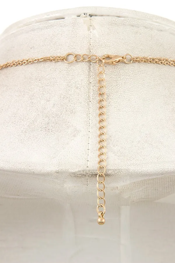 Double chain cross pendant necklace