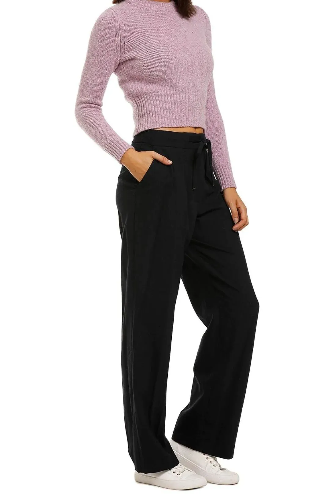 Drawstring Tapered Trouser - Navy