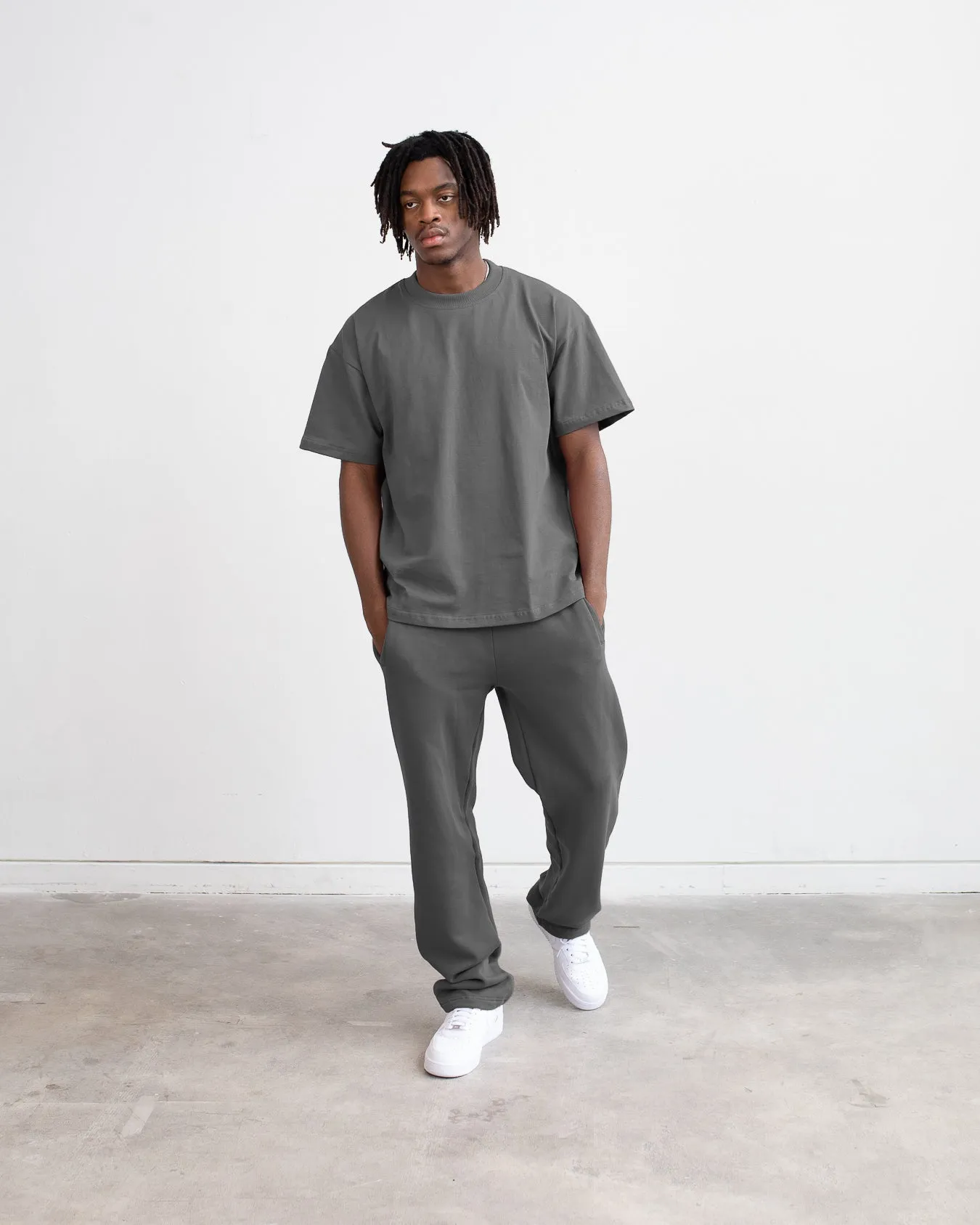 Drop Shoulder T-Shirt - Charcoal