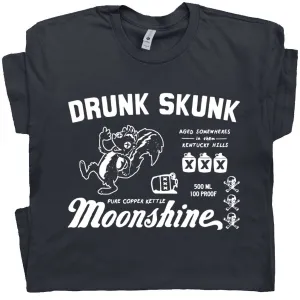 Drunk Skunk Shirt Moonshine Beer Liquor Theme Graphic Tshirt