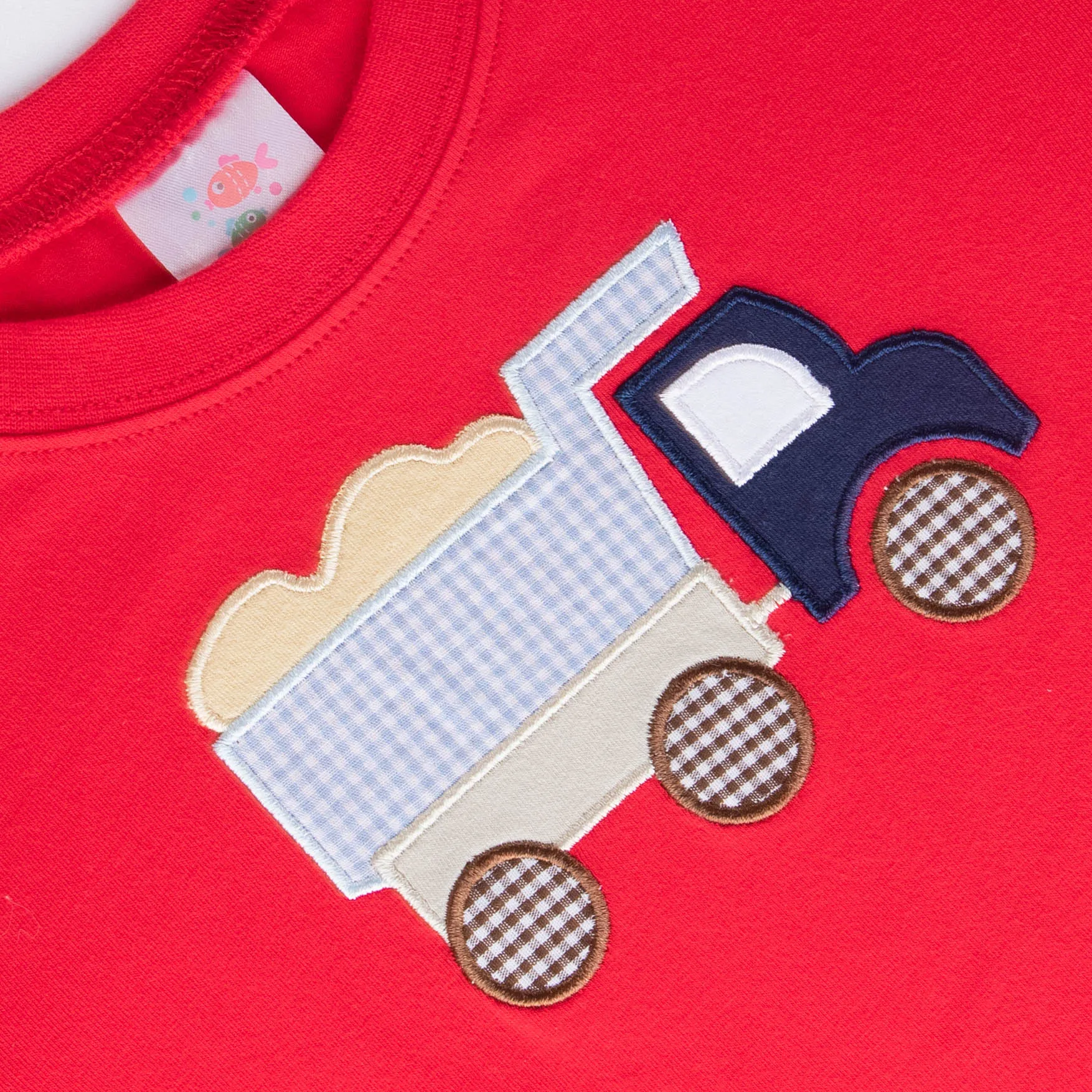 Dump Truck Applique Shirt, Red