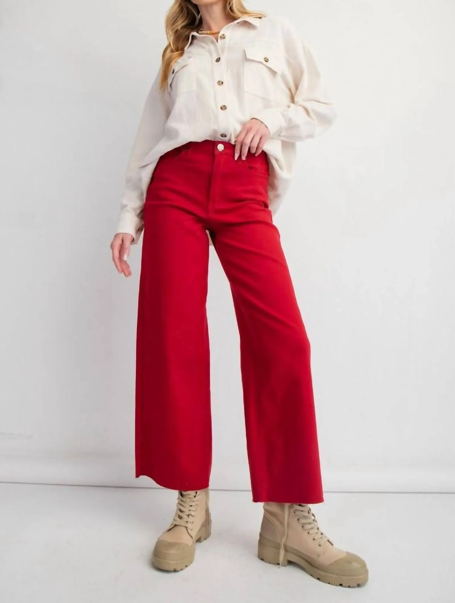 Easel - Soft Stretch High Waisted Twill Pant