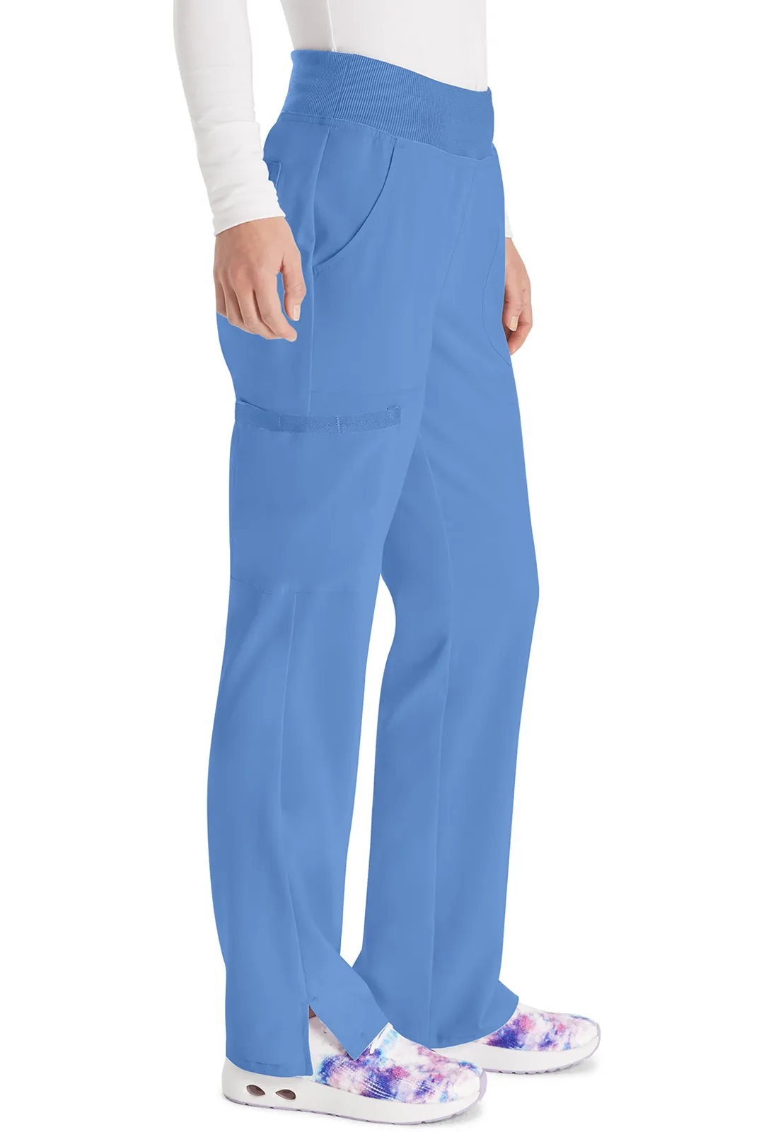 EDS Essentials DK005 Natural Rise Tapered Leg Pull-On Pants Ciel