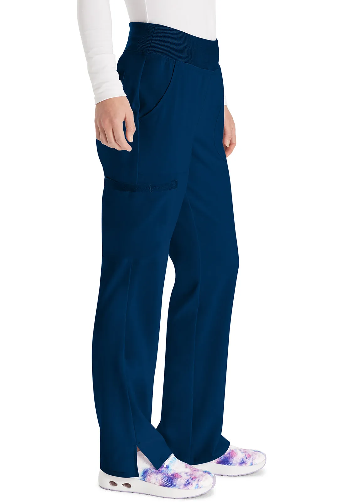 EDS Essentials DK005 Natural Rise Tapered Leg Pull-On Pants Navy