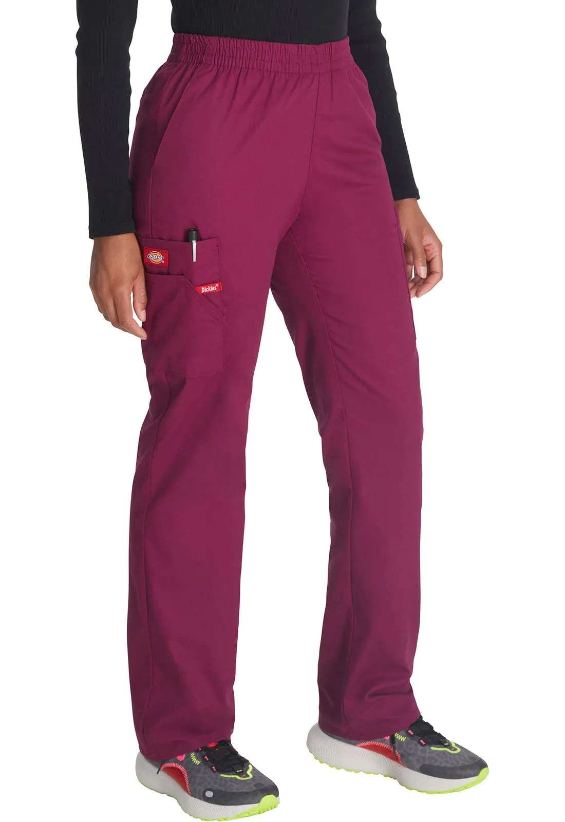 EDS Signature 86106 Natural Rise Tapered Leg Pull-On Pants Wine