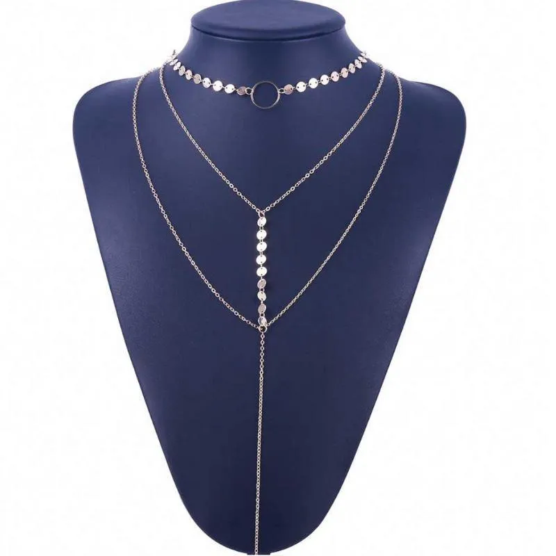 Elevate Your Style with Three Layer Lariat Choker Necklace - Chic & Trendy Design