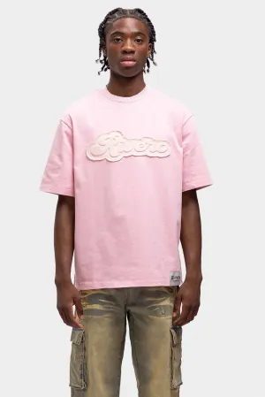 EMBOSSED OVERSIZED T-SHIRT PINK