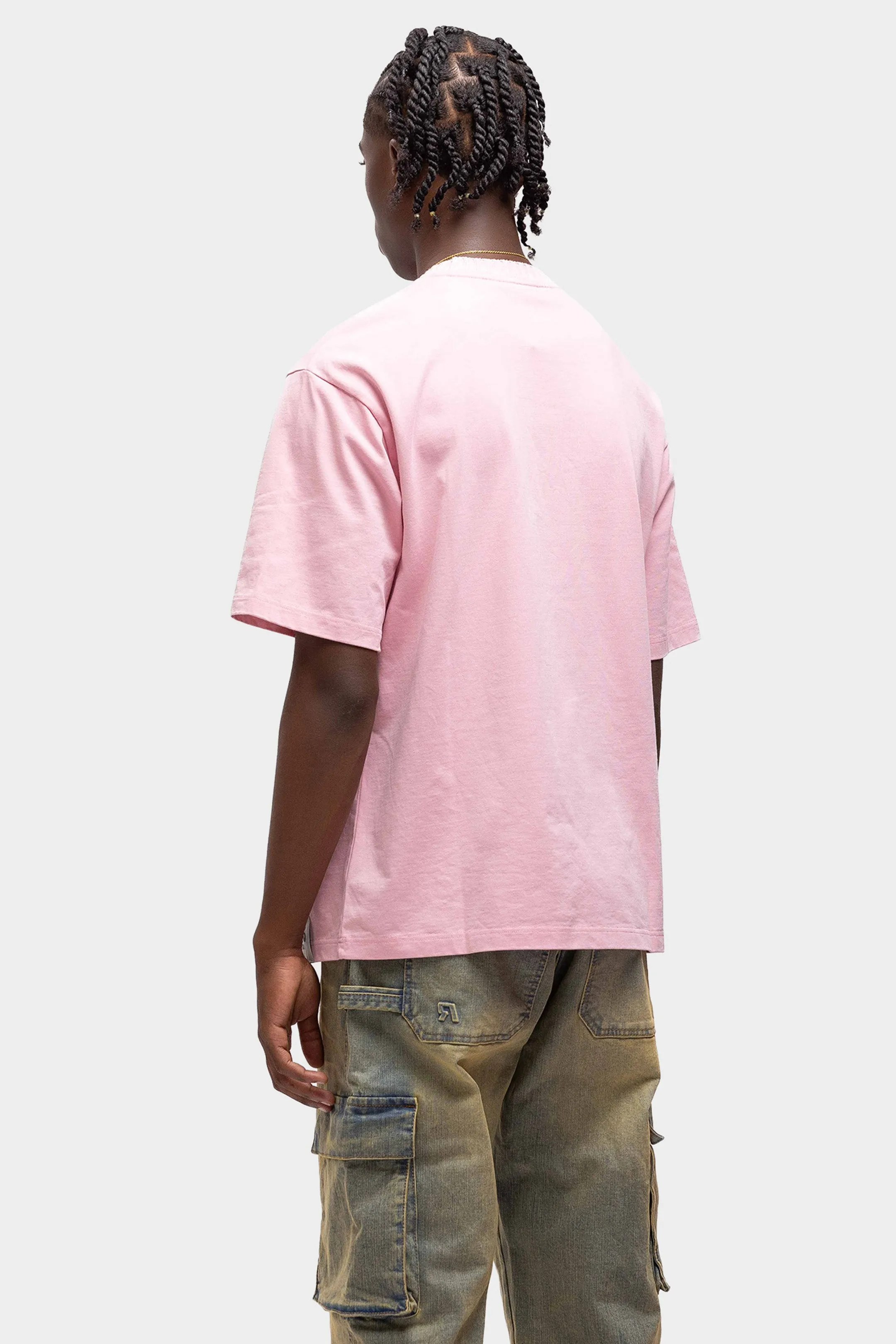 EMBOSSED OVERSIZED T-SHIRT PINK