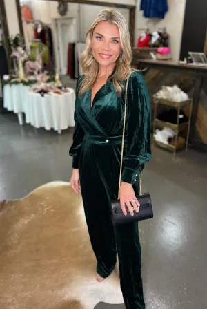 Emerald Velvet Jumpsuit