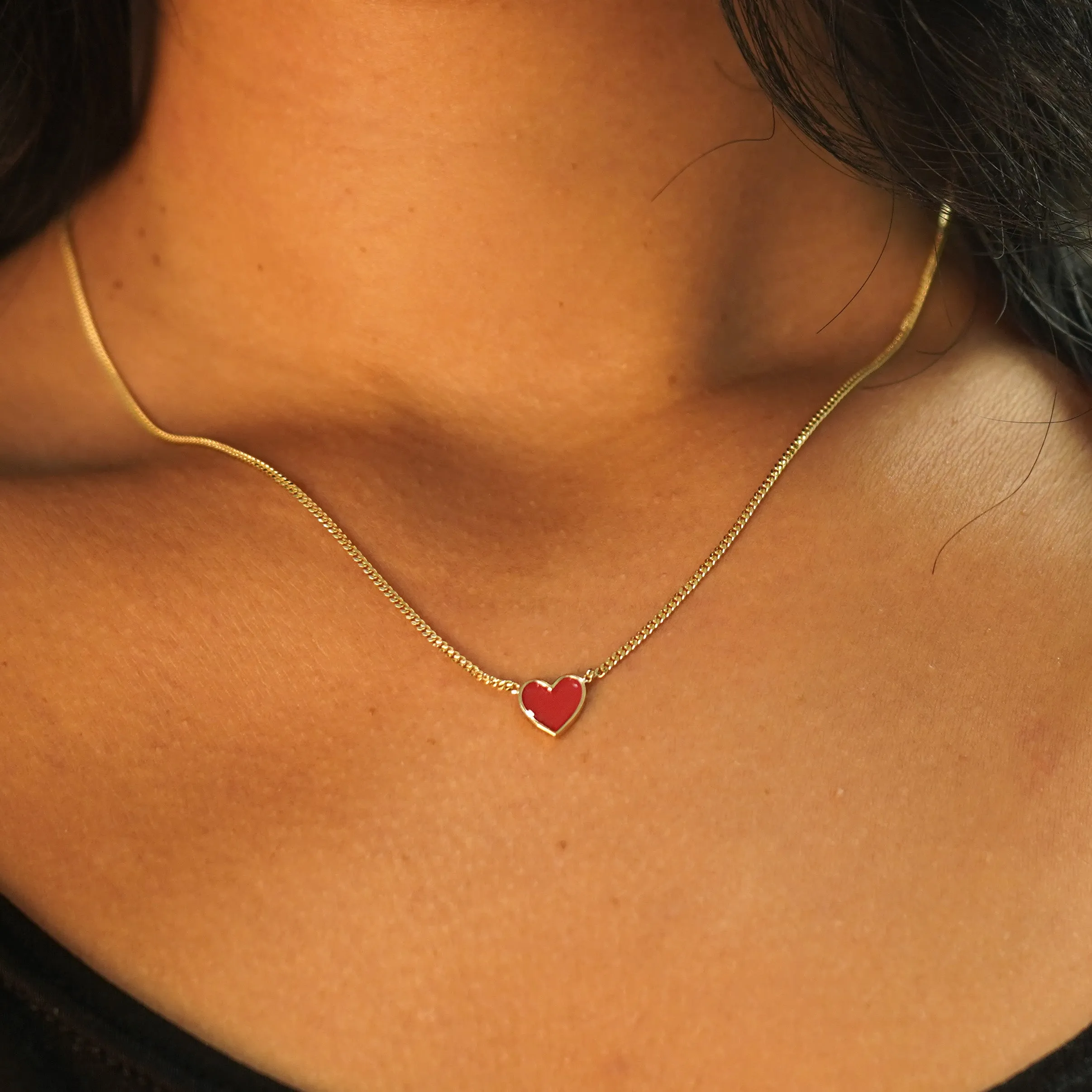 Enamel Heart Necklace