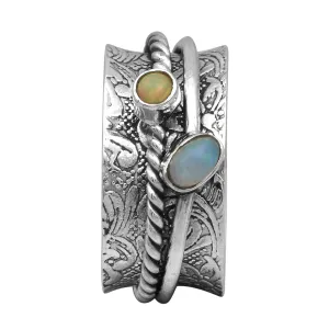Ethiopian Opal Two Banded Spinner Ring