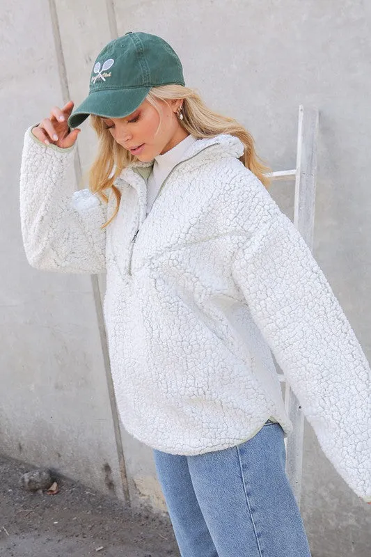 Evergreen Sherpa Pullover-FINAL SALE