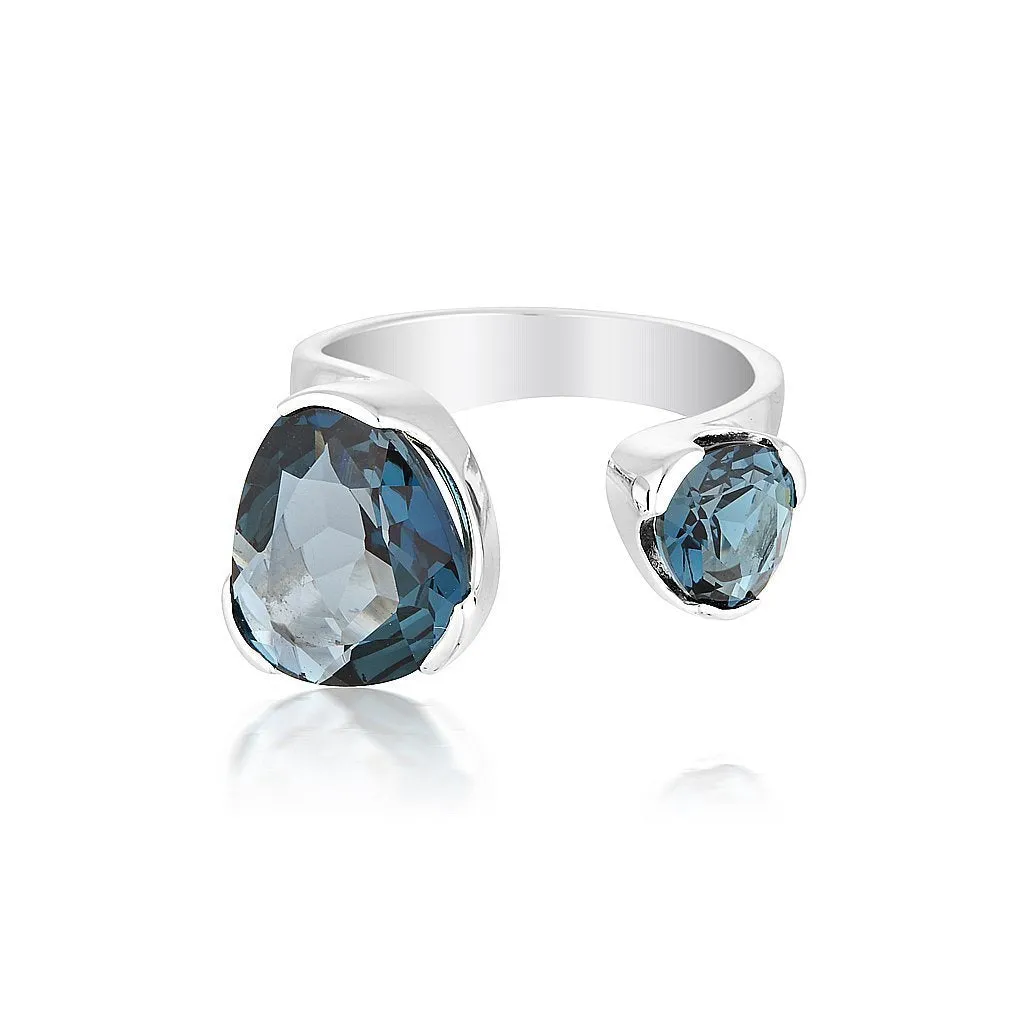 Everyday Gemstone Ring London Blue Topaz Duet