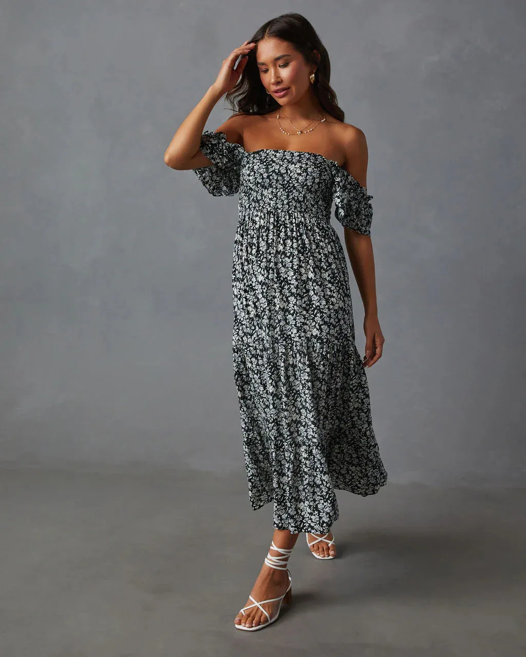 Fables Tiered Smocked Maxi Dress