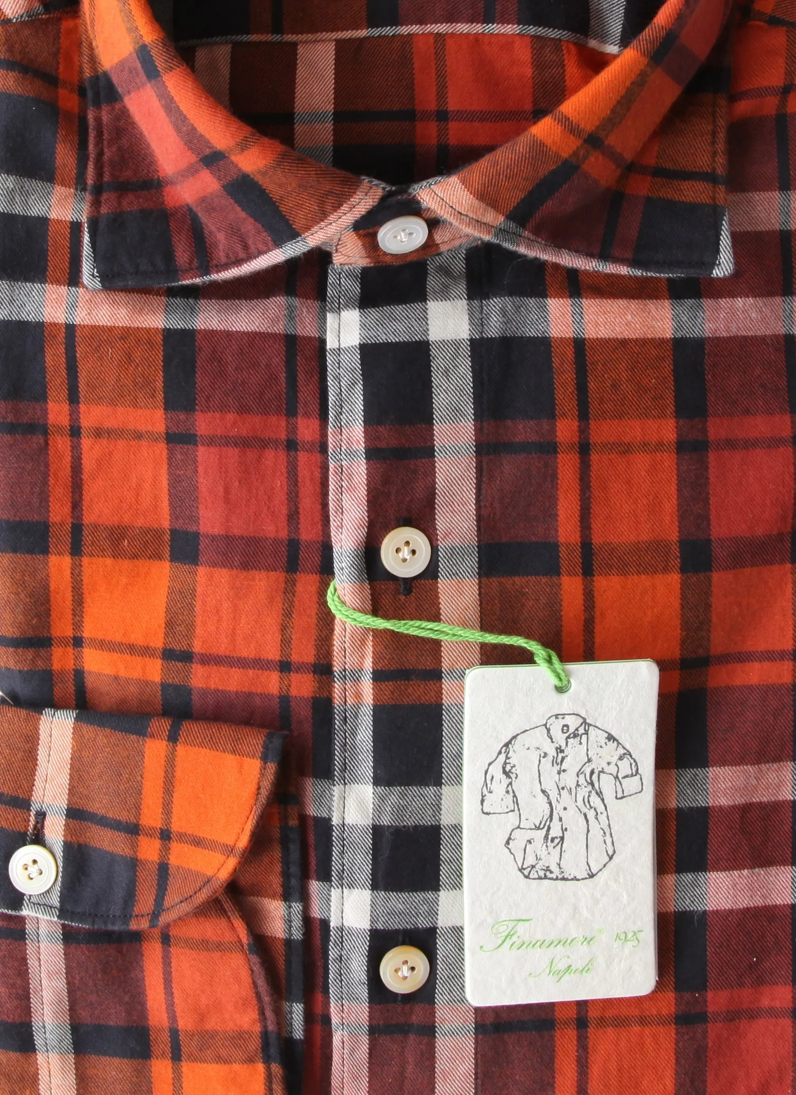 Finamore Napoli Orange Shirt - Extra Slim