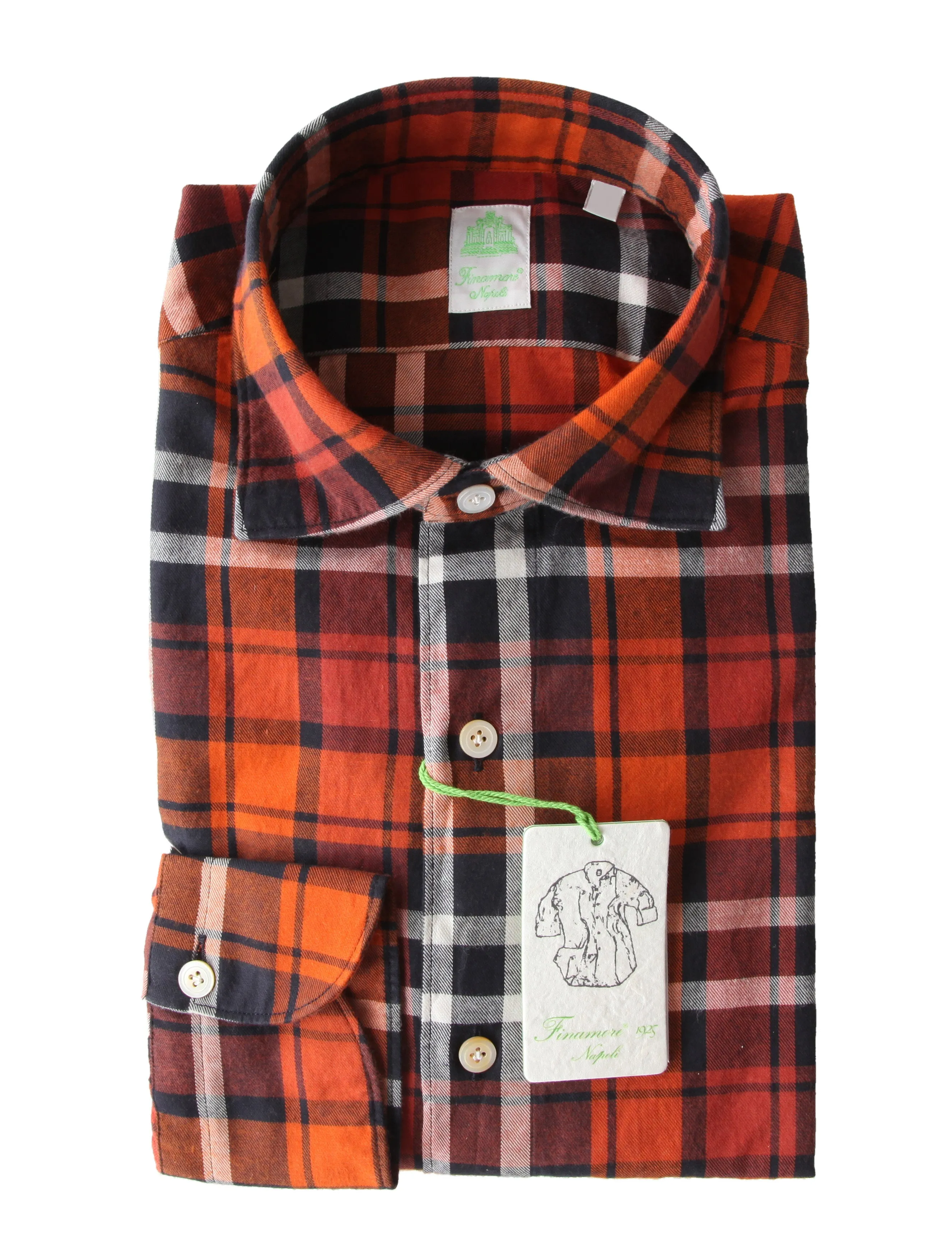 Finamore Napoli Orange Shirt - Extra Slim