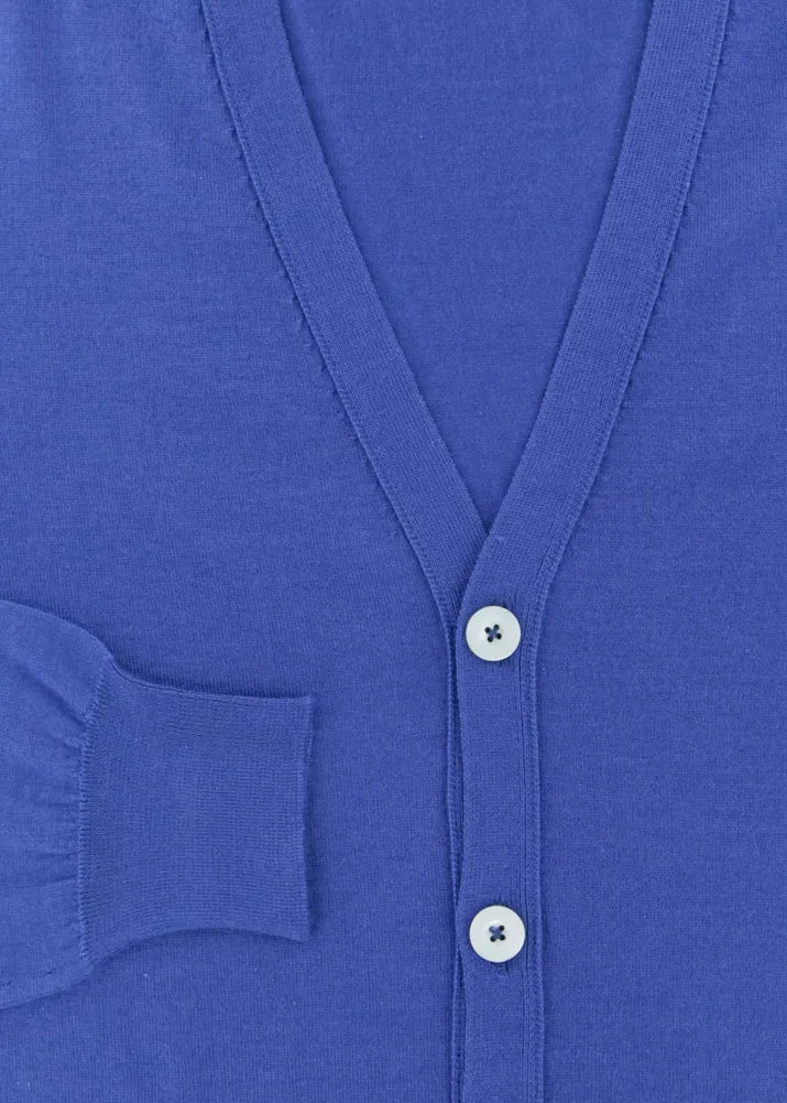 Fiori Di Lusso Blue V-Neck Cardigan