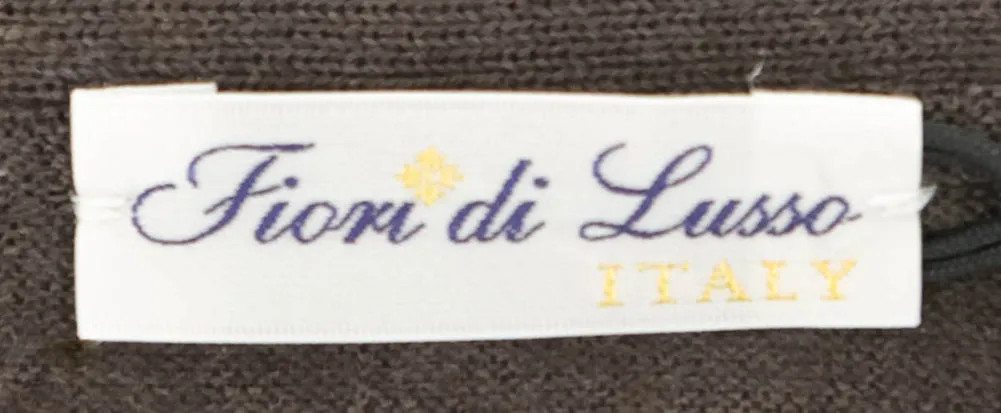 Fiori Di Lusso Dark Brown V-Neck Cardigan