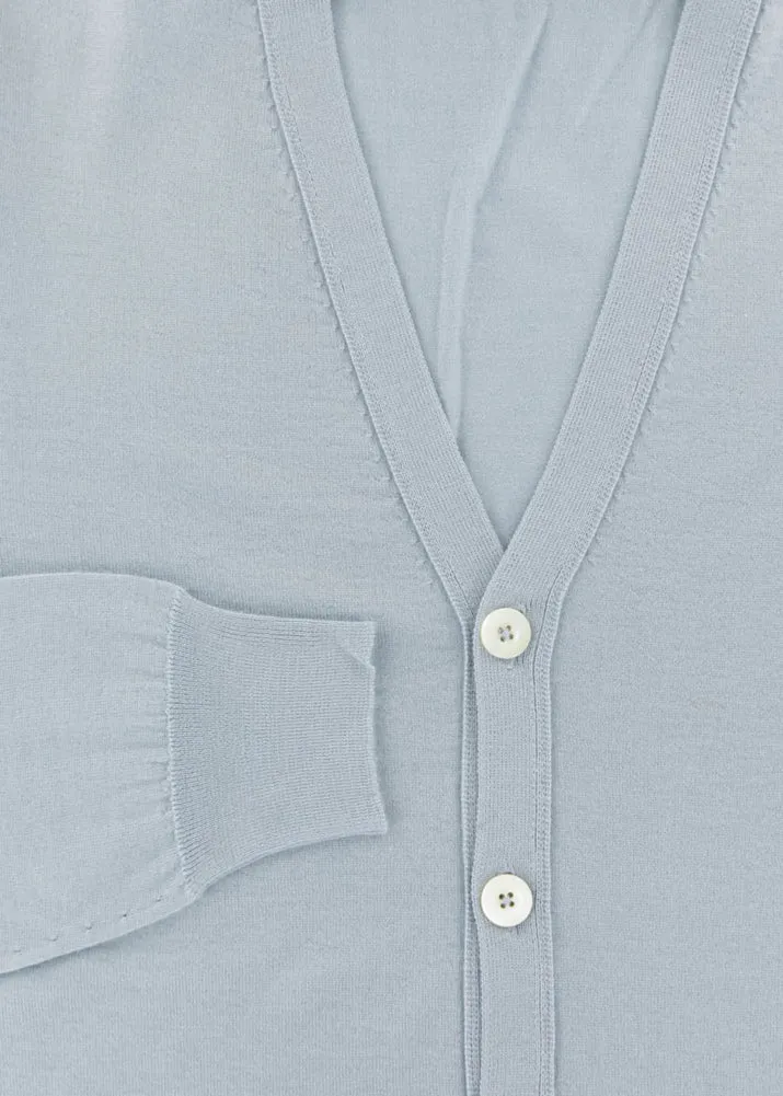 Fiori Di Lusso Light Blue V-Neck Cardigan
