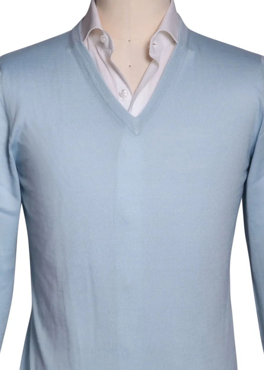 Fiori Di Lusso Light Blue V-Neck Sweater