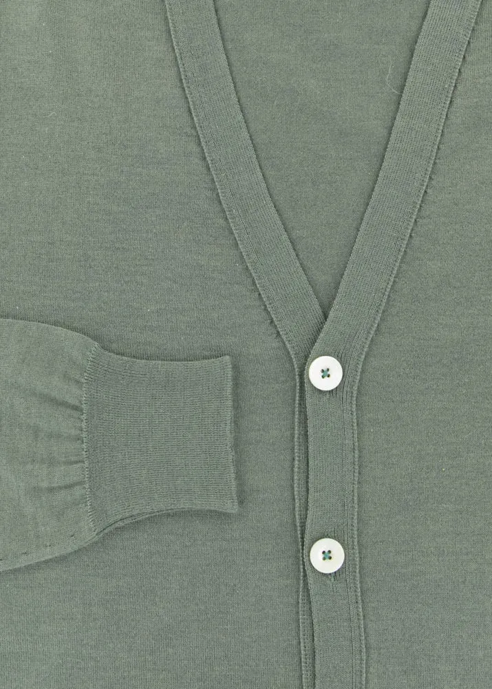 Fiori Di Lusso Olive Green V-Neck Cardigan