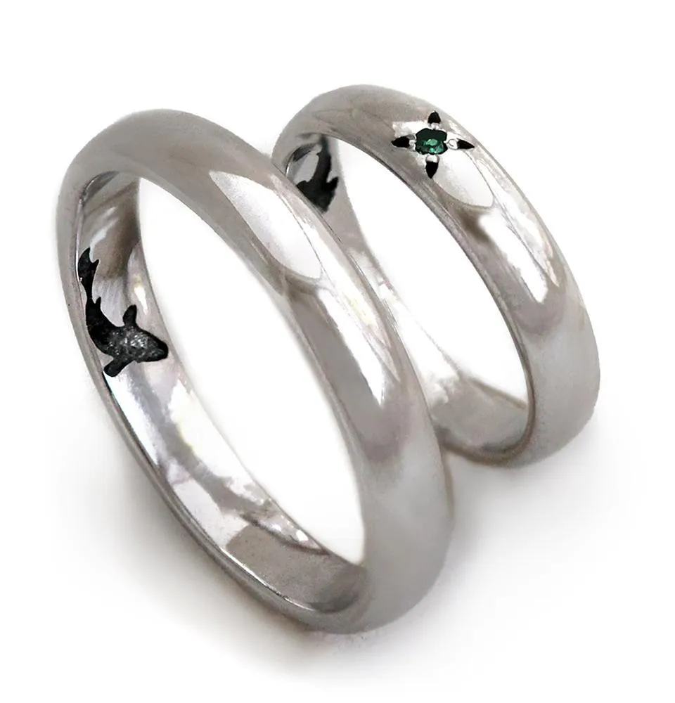 Fishing wedding bands - promise rings couples