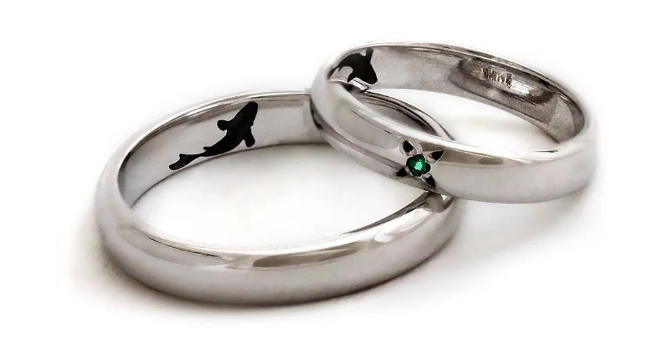 Fishing wedding bands - promise rings couples