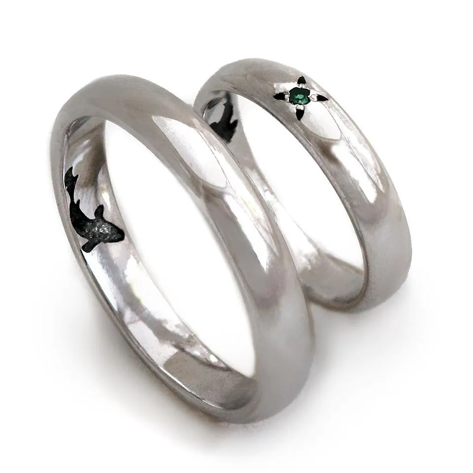 Fishing wedding bands - promise rings couples