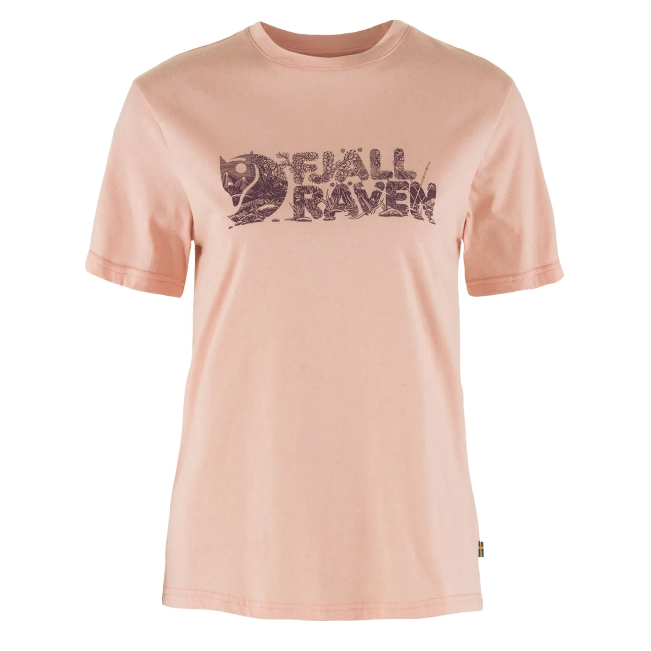 Fjallraven Womens Lush Logo T-Shirt Chalk Rose