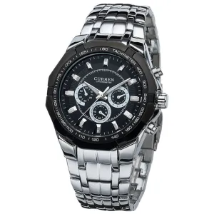 Flashy Trends Curren Brand Men's Stainless Steel Military Waterproof Sport Wrist Watch