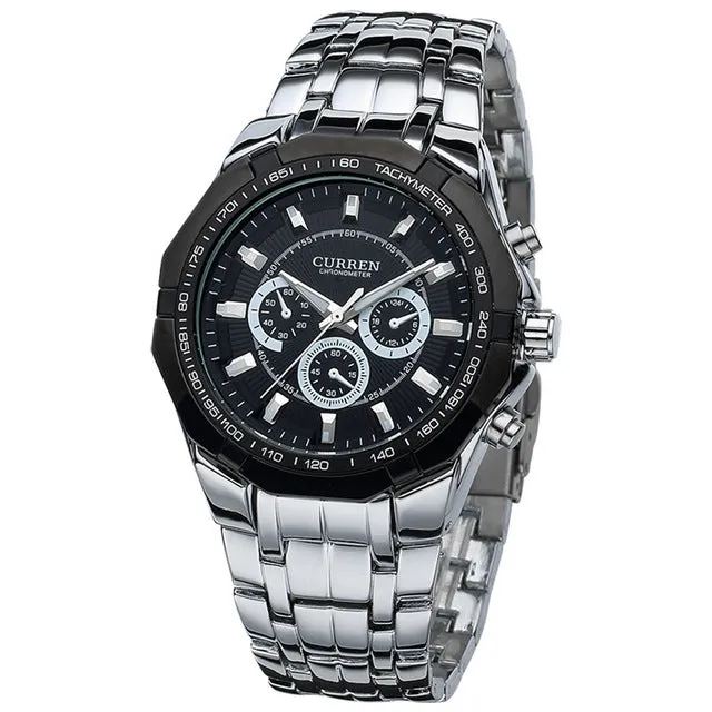 Flashy Trends Curren Brand Men's Stainless Steel Military Waterproof Sport Wrist Watch
