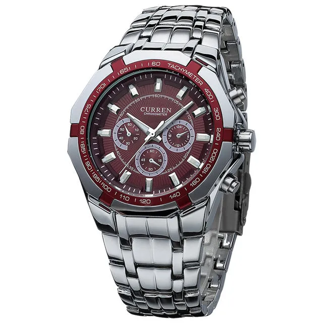 Flashy Trends Curren Brand Men's Stainless Steel Military Waterproof Sport Wrist Watch