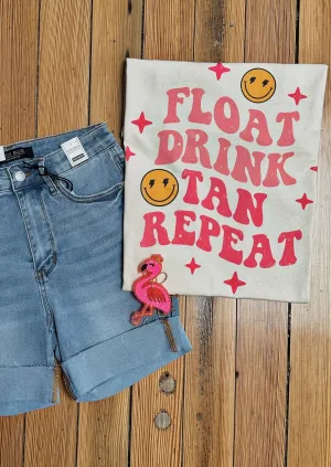 Float Drink Tan Repeat Oversized Graphic Tee