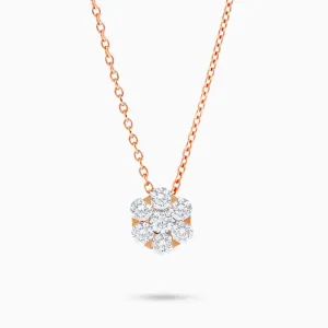 Flora Floret Necklace, 18K Rose Gold and Diamonds (0.50ct.tw.)