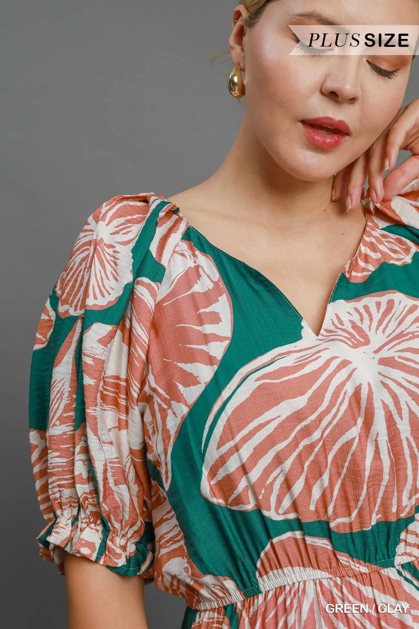 FLORAL PRINT MIDI DRESS