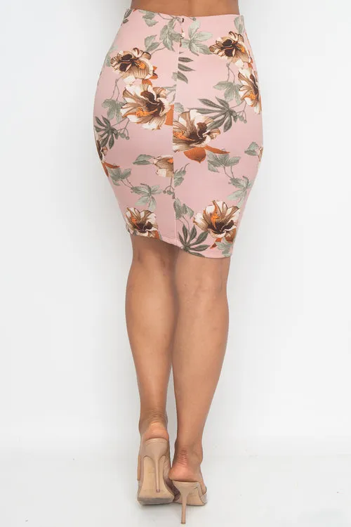 Floral Print Pencil Skirt* (23097)