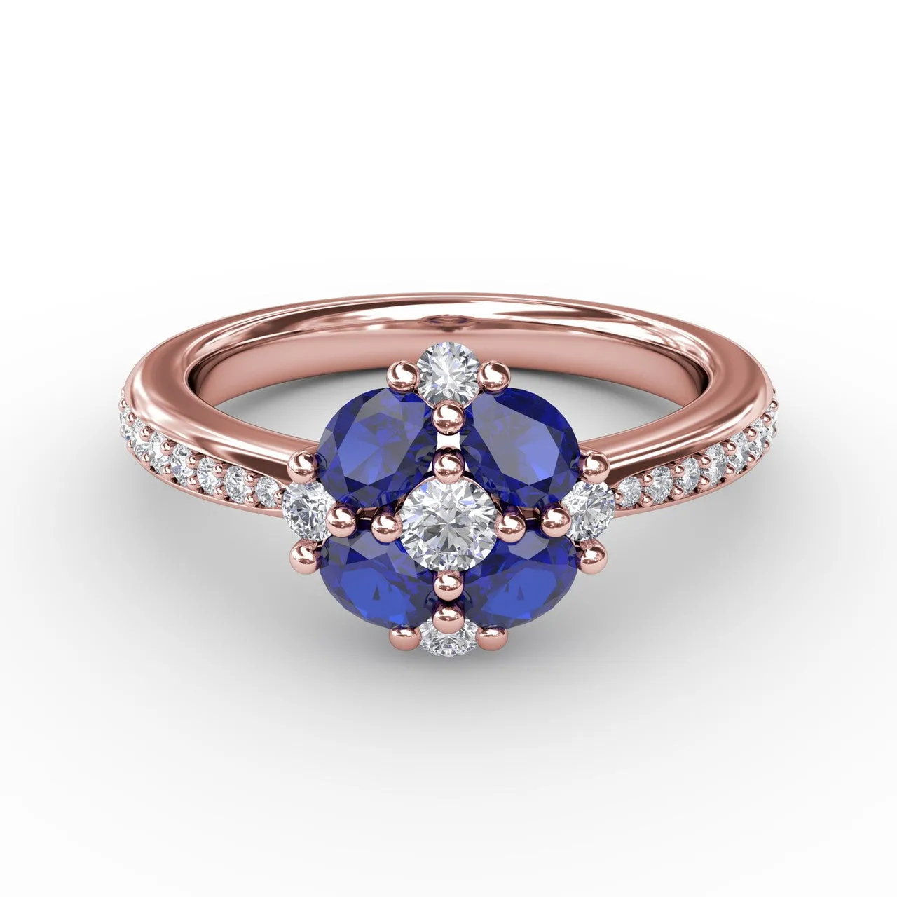 Floral Sapphire and Diamond Ring