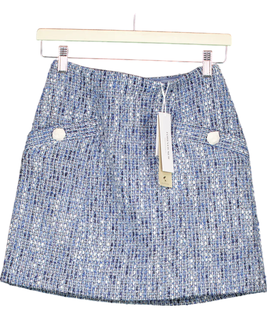 FOREVER NEW Blue Marley Tweed Mini Skirt UK 6