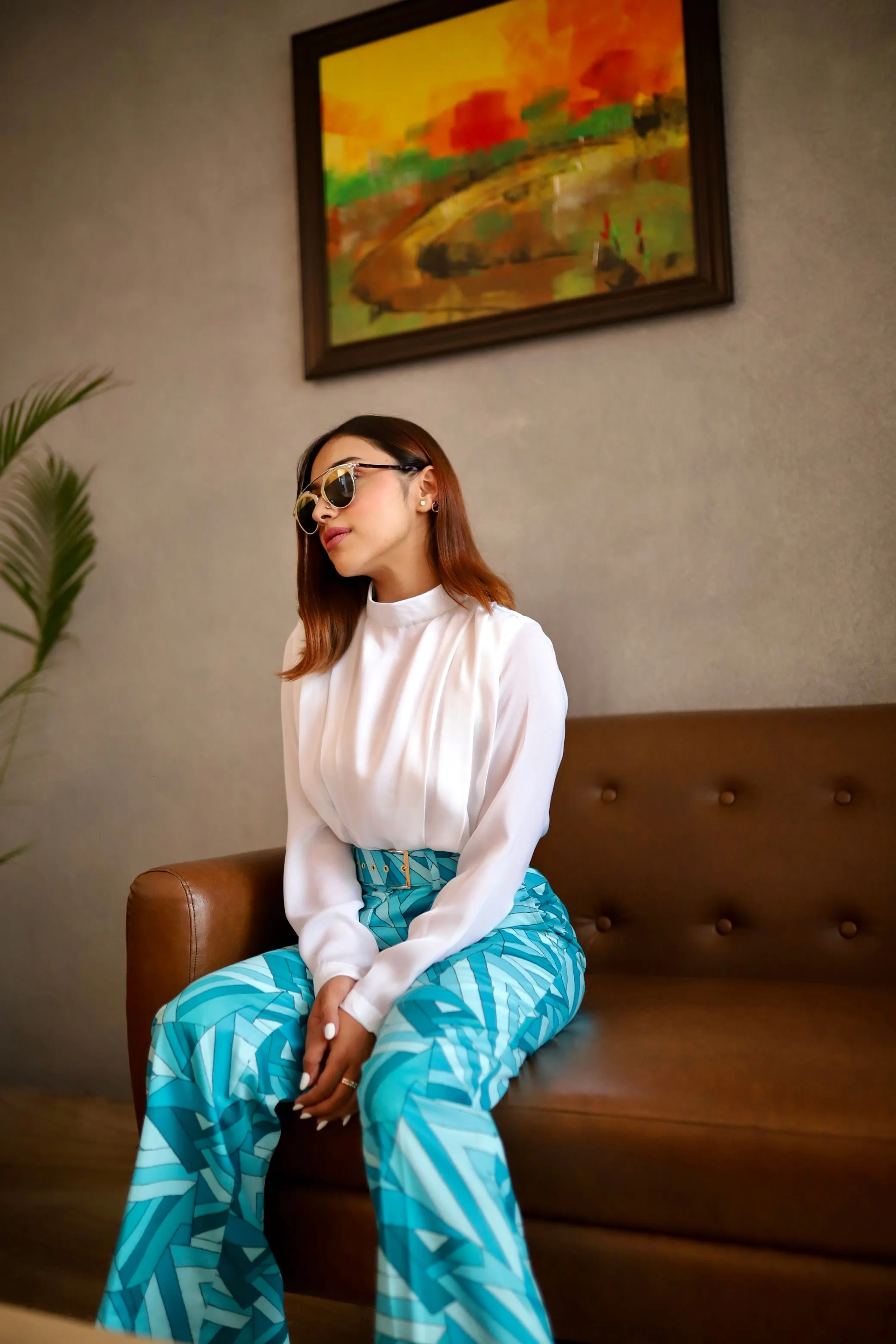 Formal White Satin Top
