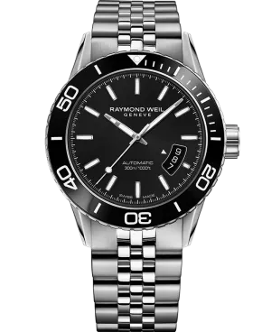 Freelancer Men's Automatic Black Steel Diver Watch, 42mm   2760-ST1-20001