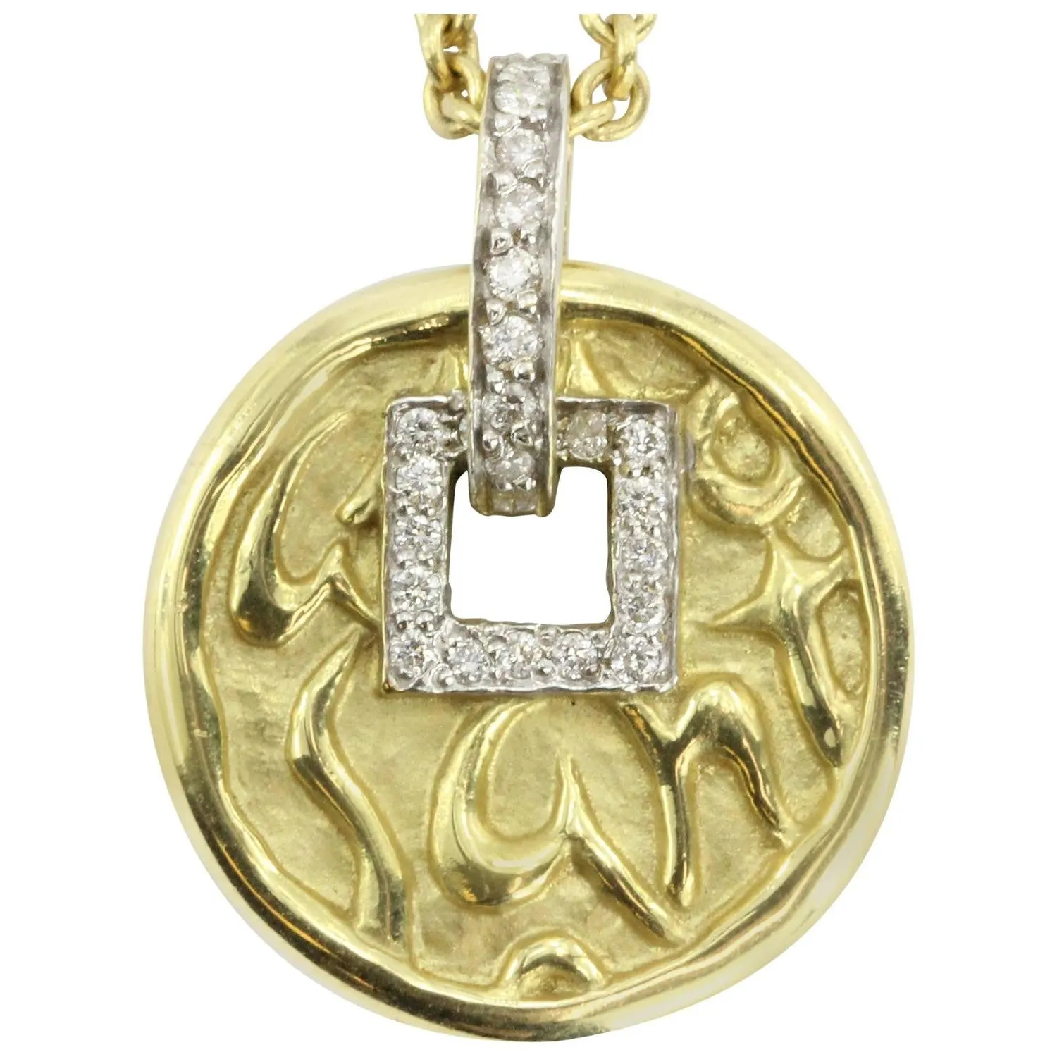 From the Love of life collection Rare SEIDENGANG 18k solid gold diamond love, health, happiness charm necklace.   Model # CL465